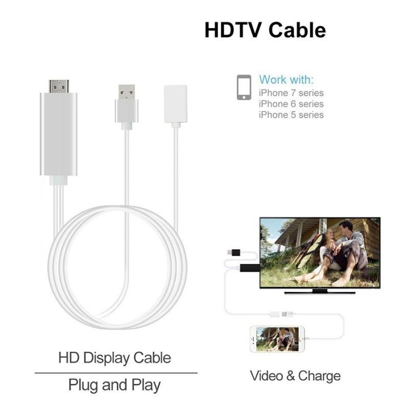Cablu adaptor USB HDMI la HDTV, 3 in 1, Android iOS, lungime 1 m, ProCart - imagine 6